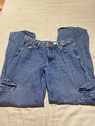 Pantalón vaquero cargo azul