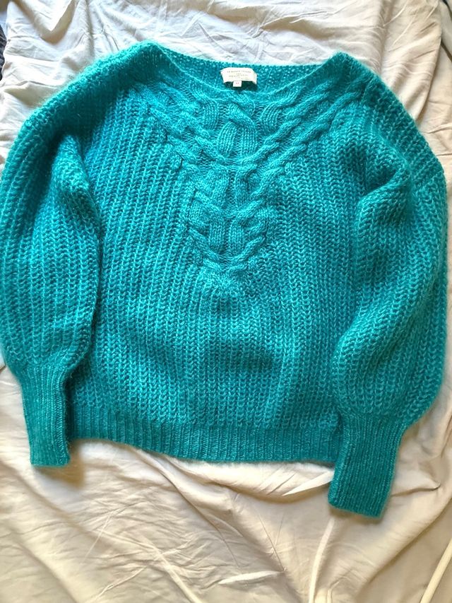 Jersey Sézane punto turquesa XS-S