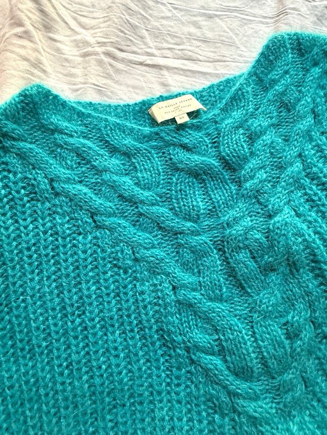 Jersey Sézane punto turquesa XS-S