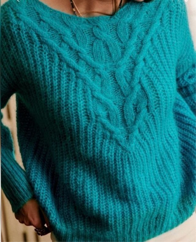 Jersey Sézane punto turquesa XS-S