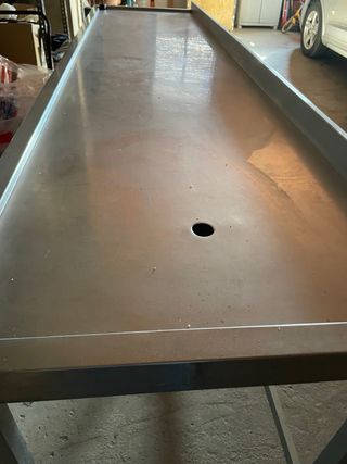 Mesa de acero inoxidable reforzada 2,80 x 70