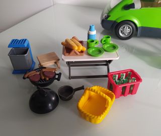 Lote Playmobil Coche Familiar y Lancha