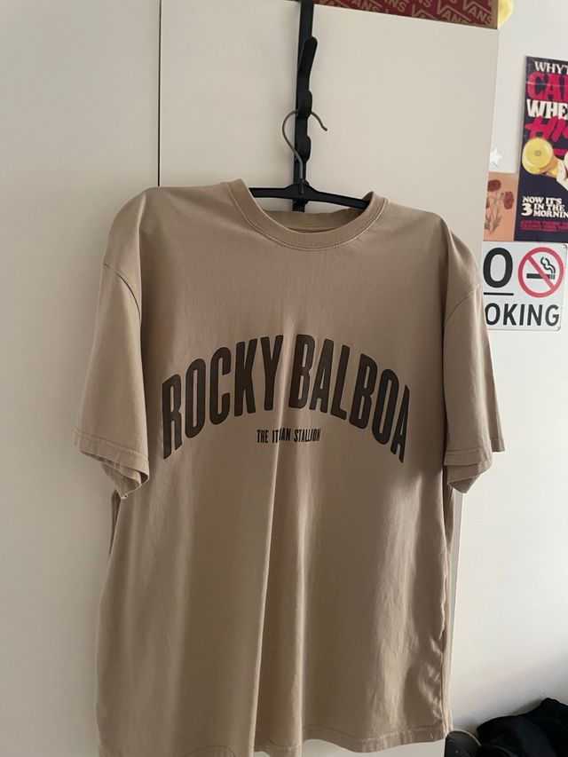 Camiseta Pull&Bear Rocky Balboa Beige
