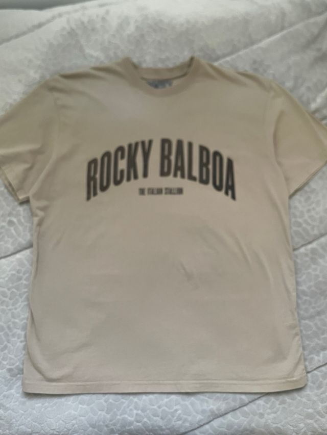 Camiseta Pull&Bear Rocky Balboa Beige