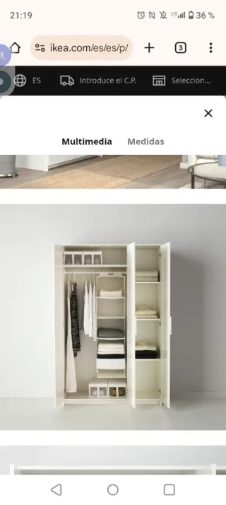 Armario IKEA 3 puertas con espejo