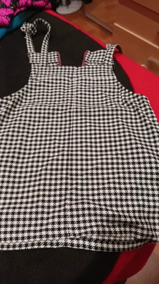 Falda peto cuadros blanco y negro