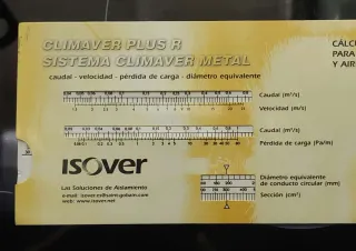 Tabla cálculo conductos Climaver Metal
