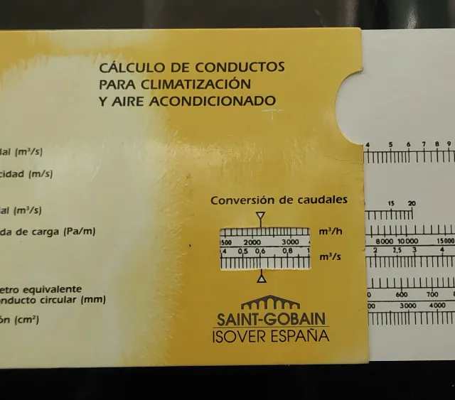Tabla cálculo conductos Climaver Metal