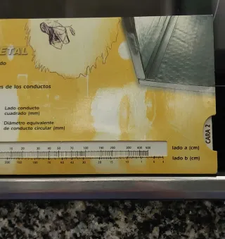 Tabla cálculo conductos Climaver Metal