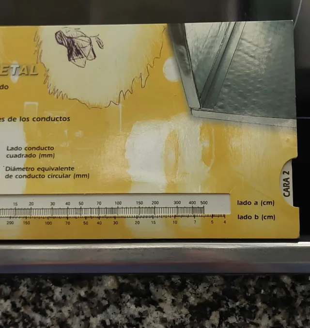 Tabla cálculo conductos Climaver Metal