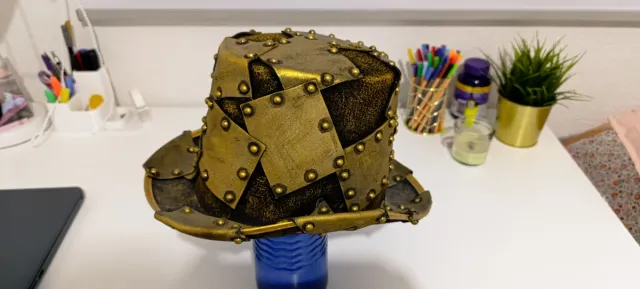 Sombrero Steampunk Artesanal Dorado