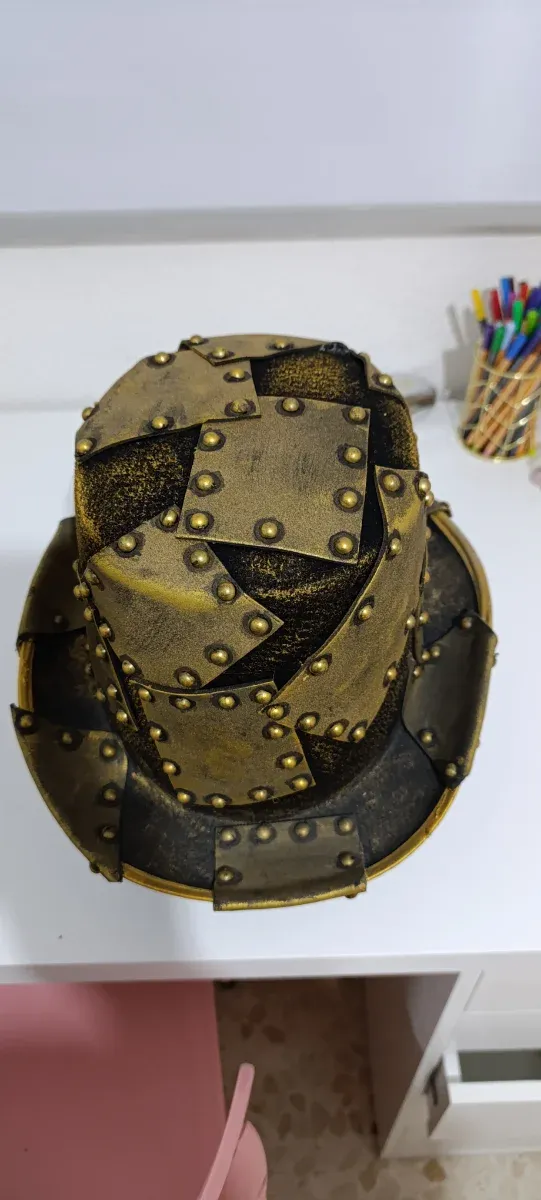 Sombrero Steampunk Artesanal Dorado