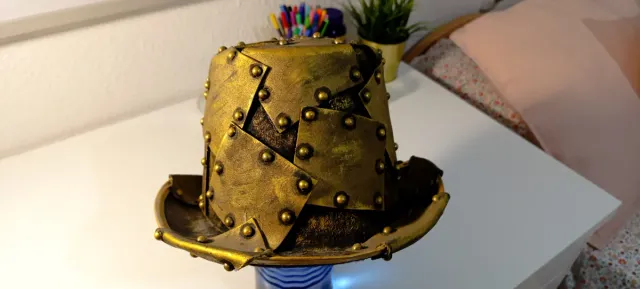 Sombrero Steampunk Artesanal Dorado