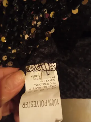 Camisa lentejuelas negra y dorada Talla L/XL