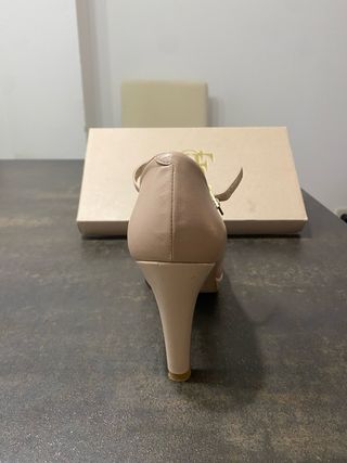 Zapatos Fosco T-Strap Nude Tacón Plataforma