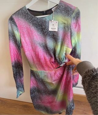 Vestido fiesta brillo multicolor