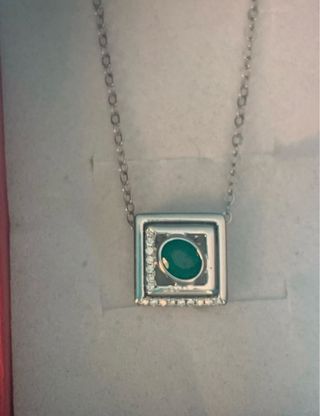 Colgante Plata Doble Uso Esmeralda Natural