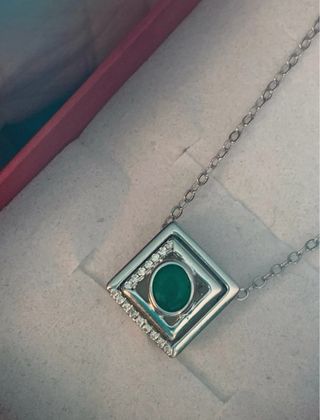 Colgante Plata Doble Uso Esmeralda Natural
