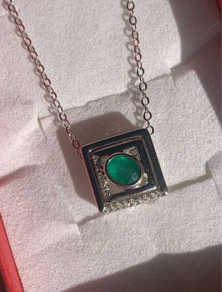 Colgante Plata Doble Uso Esmeralda Natural