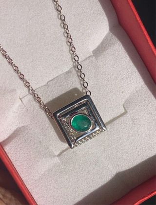 Colgante Plata Doble Uso Esmeralda Natural