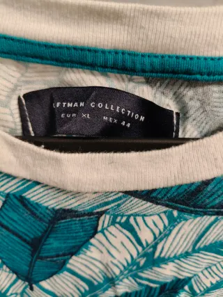 Camiseta hombre manga corta estampado hojas