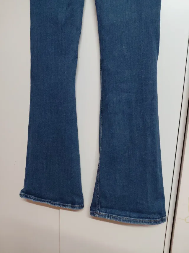 Pantalón campana Zara elástico tiró alto mujer 34