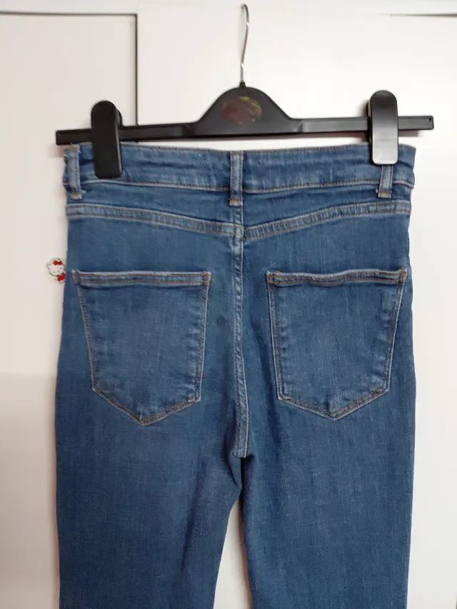 Pantalón campana Zara elástico tiró alto mujer 34