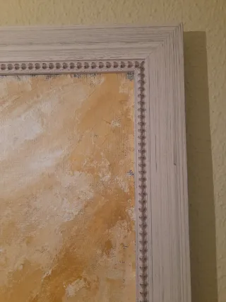 Cuadro pintado jarra azul y ocre