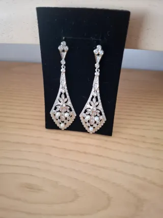 Pendientes Plata Vintage Novia Invitada Regional