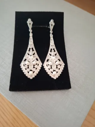 Pendientes Plata Vintage Novia Invitada Regional