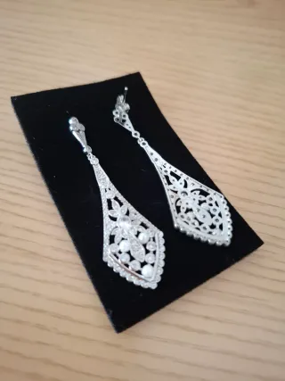 Pendientes Plata Vintage Novia Invitada Regional