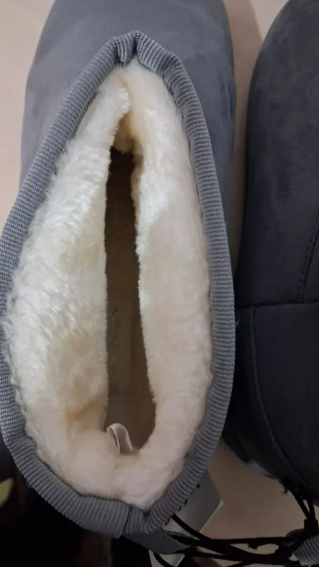 Botines grises de pelo