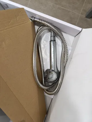 Grifo de cocina extraíble plateado