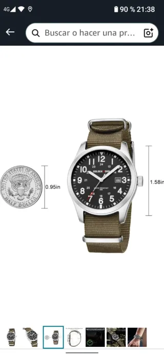Reloj Deportivo Hombre  Verde Militar impermeable