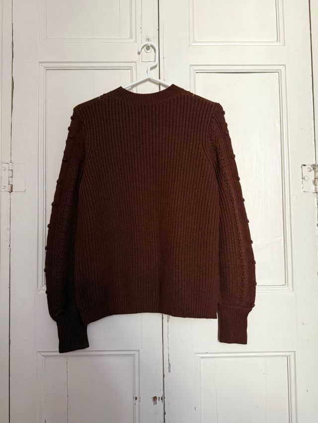 Jersey Sézane punto marrón chocolate