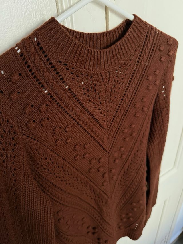 Jersey Sézane punto marrón chocolate
