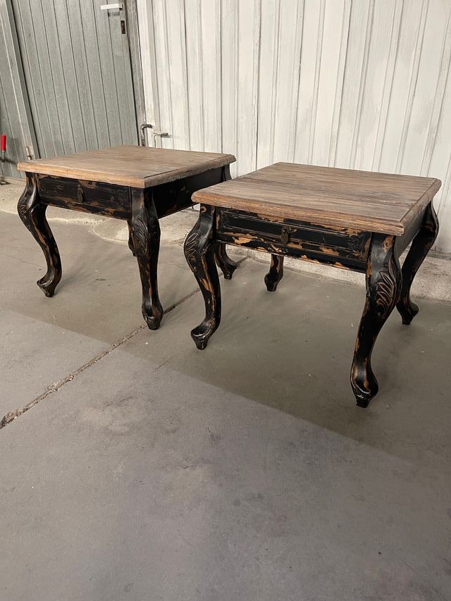 Pareja Mesitas Auxiliares Madera envejecida