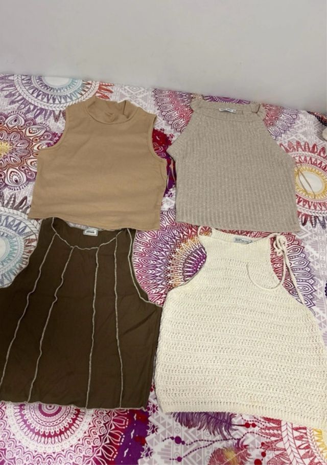 Lote 4 Tops sin mangas mujer