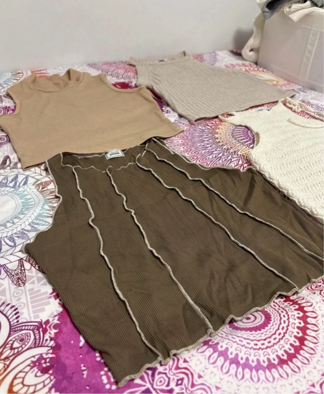 Lote 4 Tops sin mangas mujer