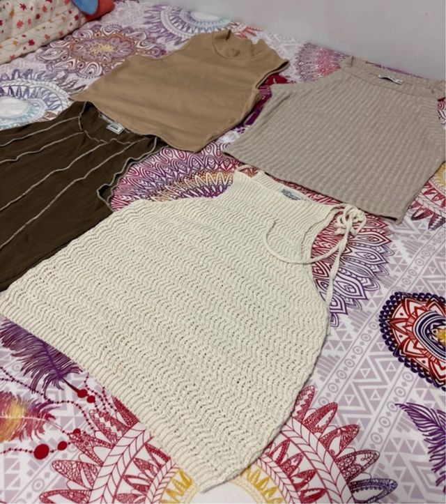 Lote 4 Tops sin mangas mujer