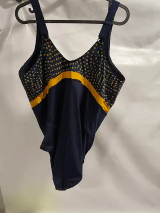 Bañador mujer reductor azul y amarillo