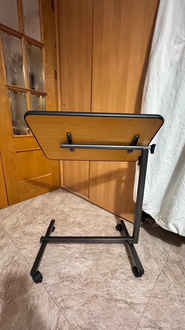 Mesa auxiliar plegable madera y metal