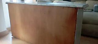 Mueble buffet vintage madera blanco y oro