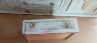 Mueble buffet vintage madera blanco y oro