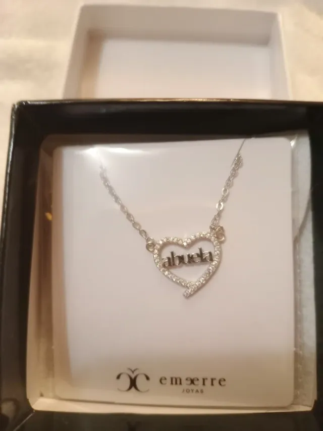 Colgante Corazón Abuela Plata y Circonitas