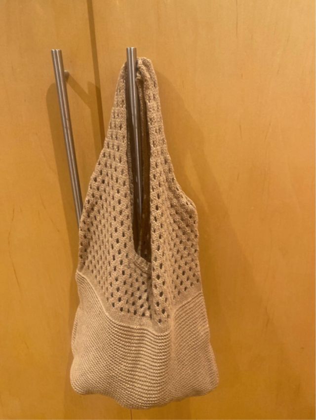 Bolso de crochet beige/marrón