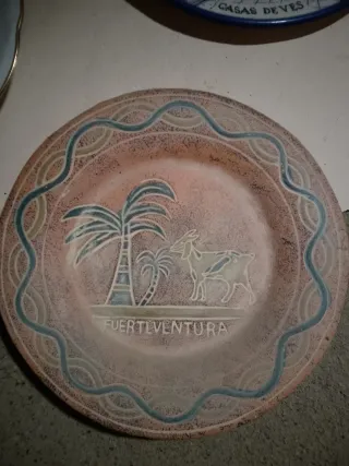 Plato decorativo Fuerteventura cabra palmera