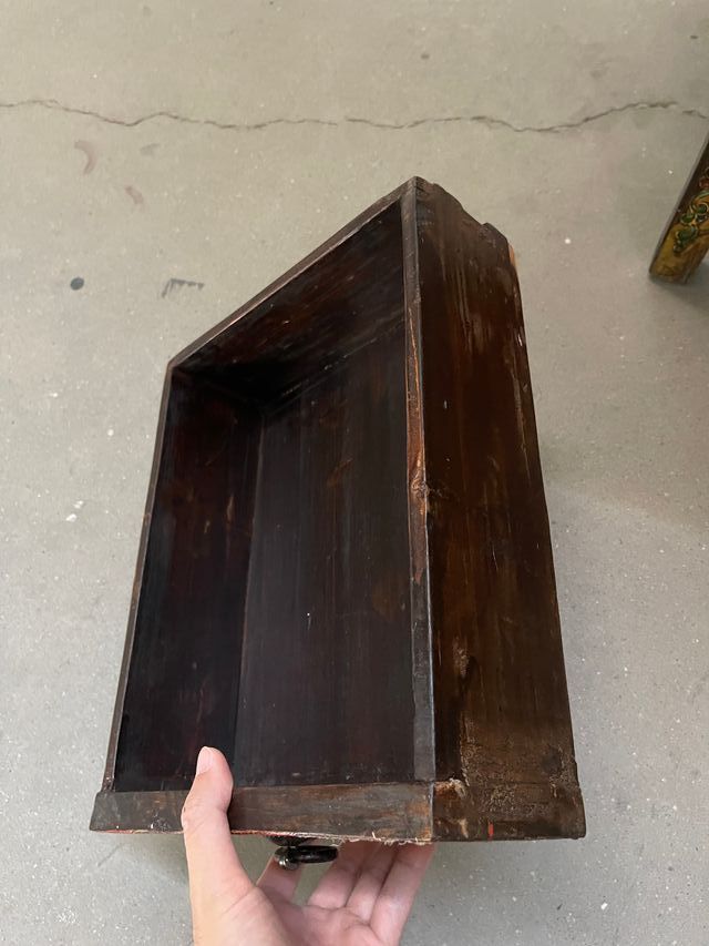 Cómoda tibetano restaurado madera pintada a mano