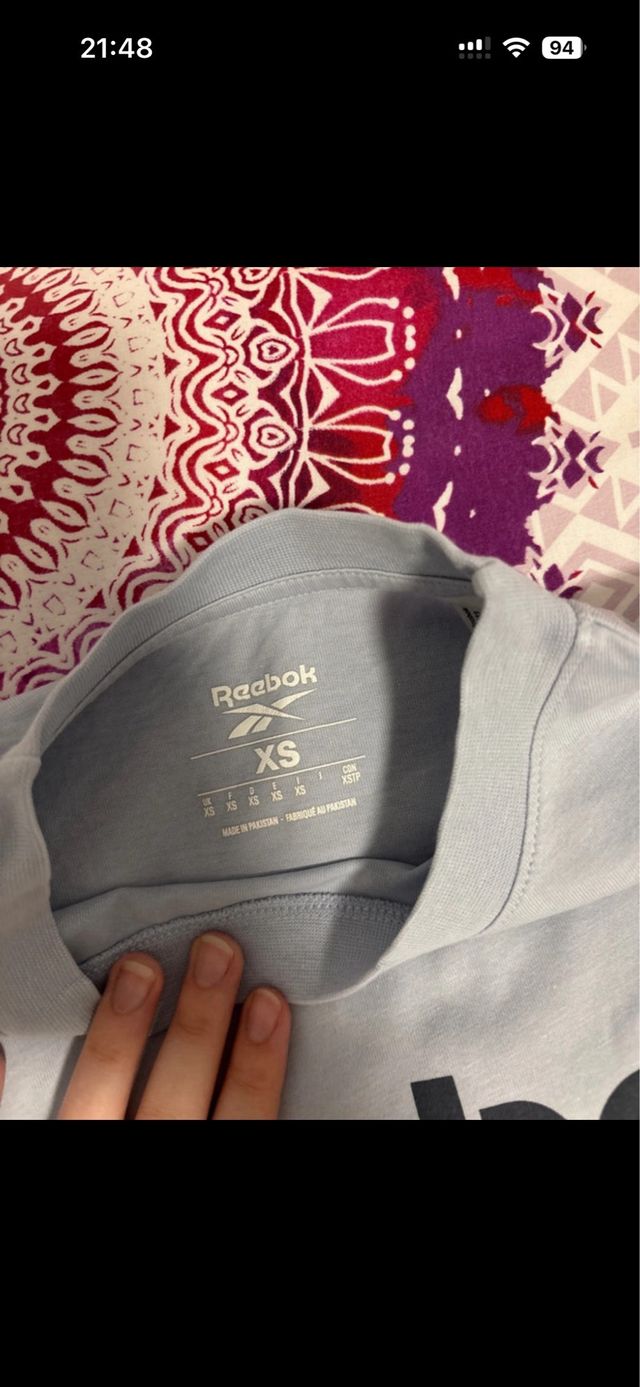 Camiseta Reebok azul claro