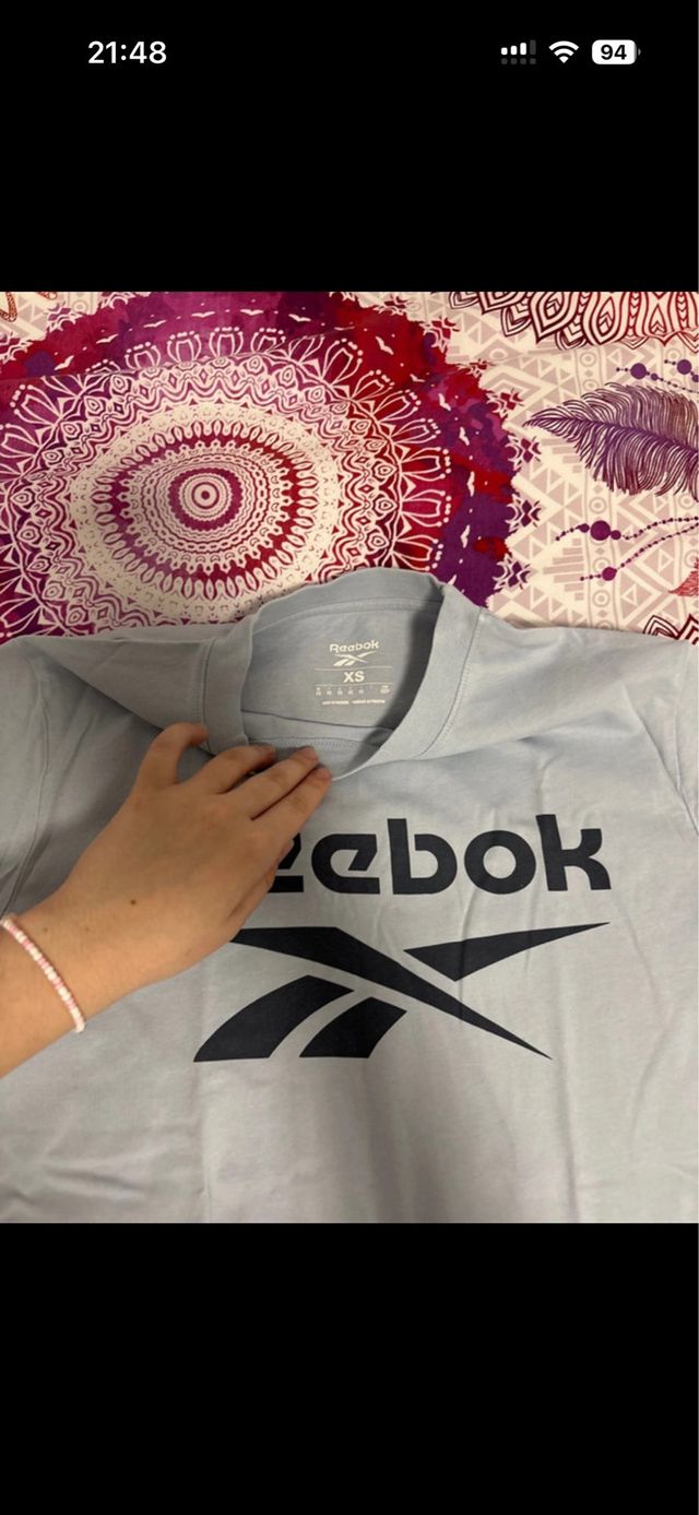 Camiseta Reebok azul claro